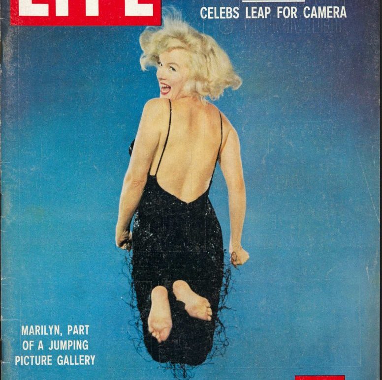 (Portada de la revista Life con Marilyn Monroe como parte del proyecto "Jumpology de Halsman)